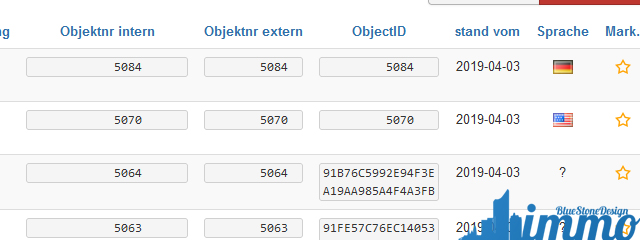 Objekte mehrsprachig in BSDimmo